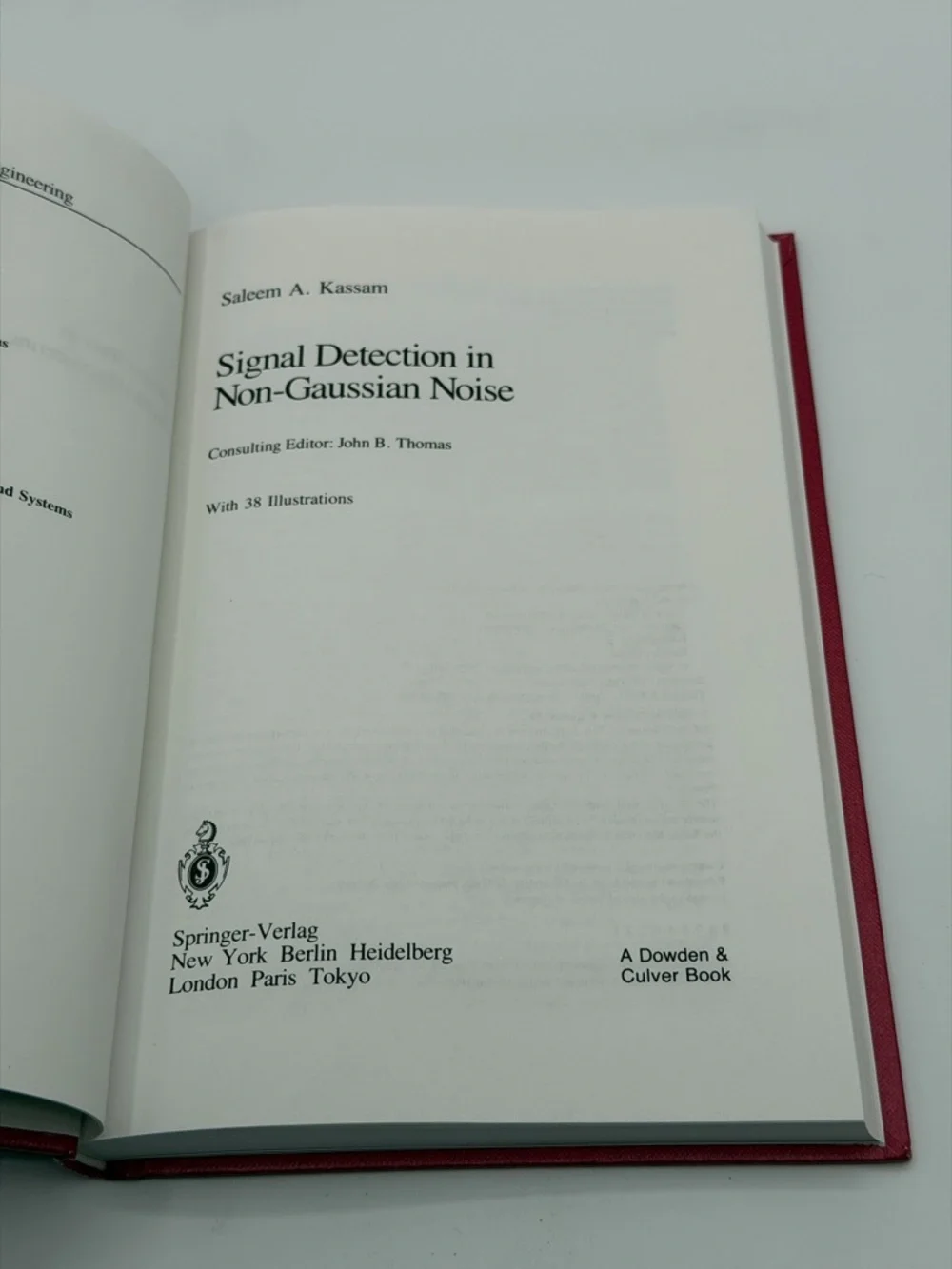 Signal Detection In Non-Gaussian Noise by Saleem A. Kassam - (Hardcover, 1988)